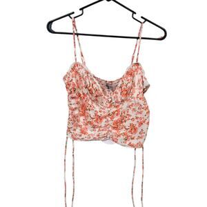 Princess Polly SZ 6 Crop Tank Top Pink White Floral NEW Feminine Festival Summer